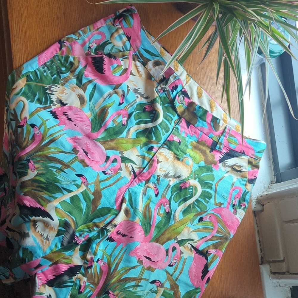 Loudmouth Pink and Blue Flamingo Shorts